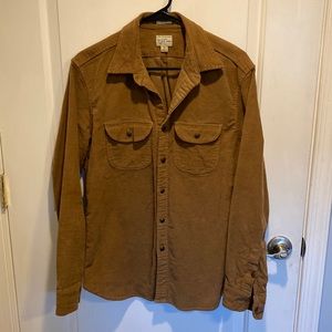 J. Crew Mens Classic Cord Shirt Small in Chestnut Brown